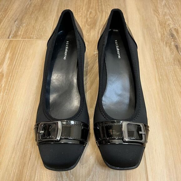 LIZ CLAIBORNE Barbara Black Closed Toe Wedge Size 6 - Picture 1 of 8